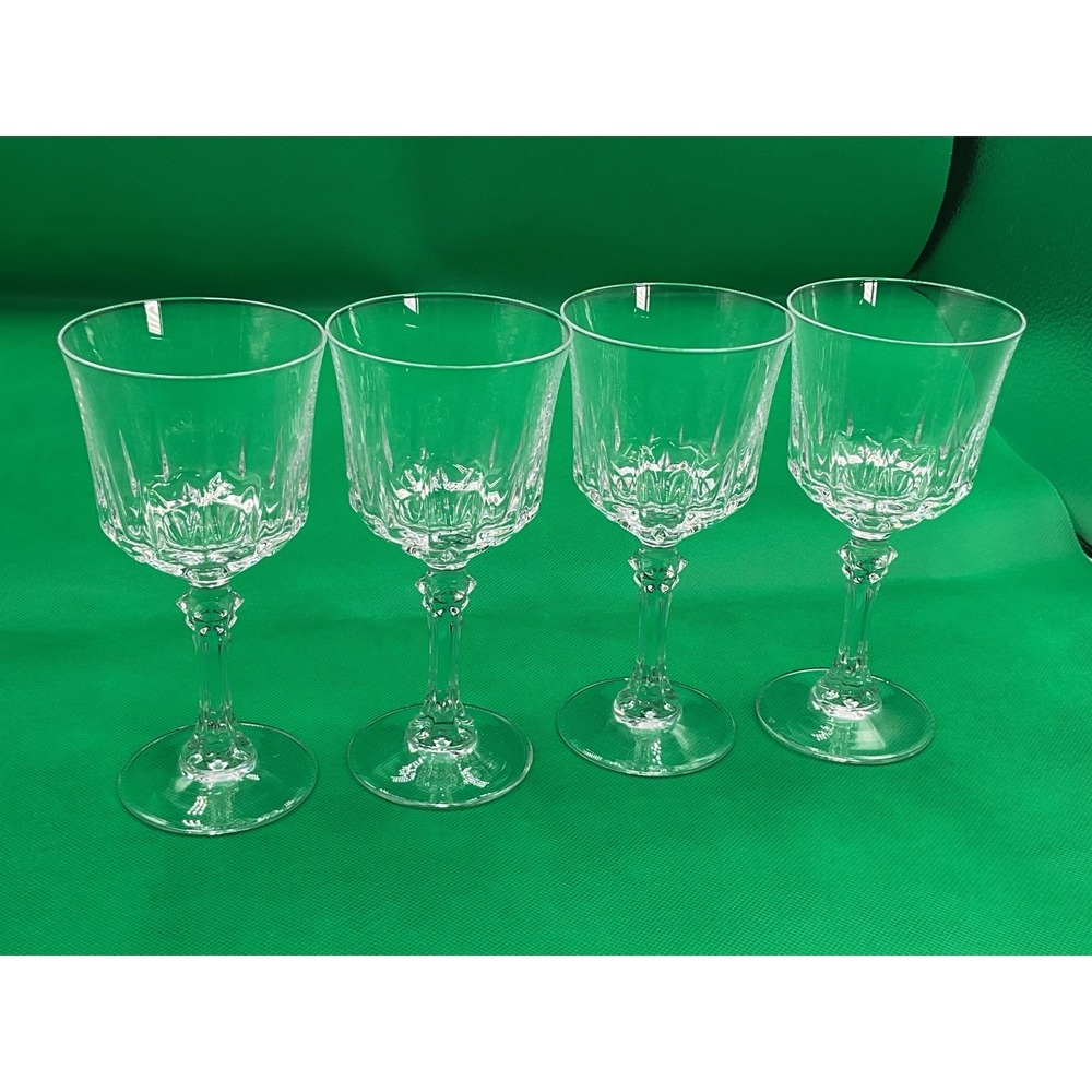 Vintage 1930s Crystal Wine Glass Set of 4 - Perfect Condition